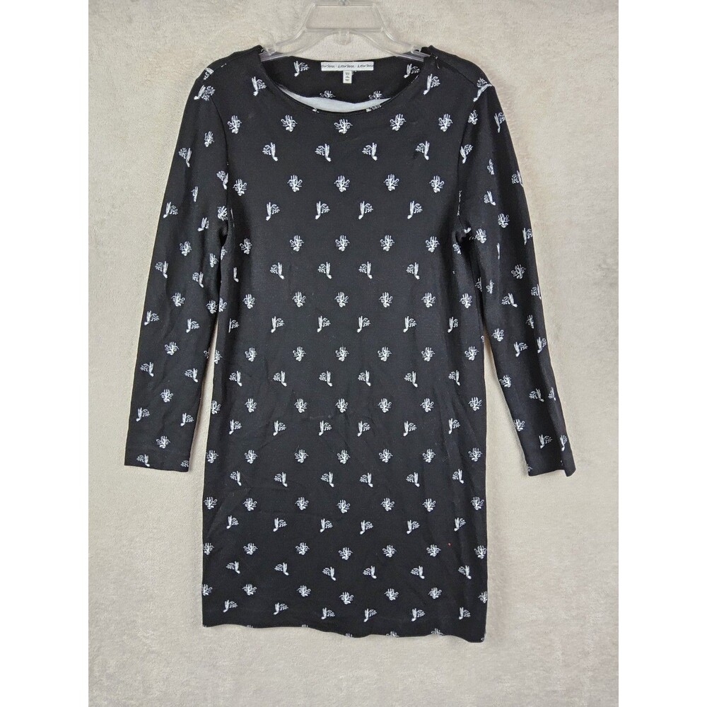 & Other Stories Long Sleeve Mini Dress Black White Cactus Print Allover Size 12